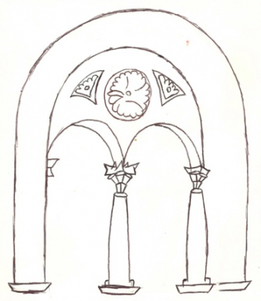 Disegno di bifora decorata Disegno di bifora decorata